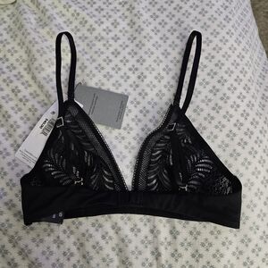 Calvin Klein Black Lace Triangle Bralette, XS